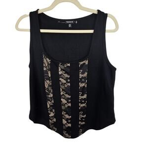 Torrid Top Torrid Corset Top Lace Tank Top Square Neck Tank Top 00 Black Ponte